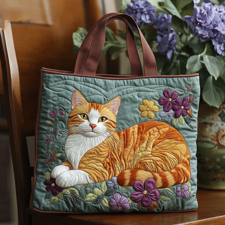 Luna – Embroidered Cat Tote Bag