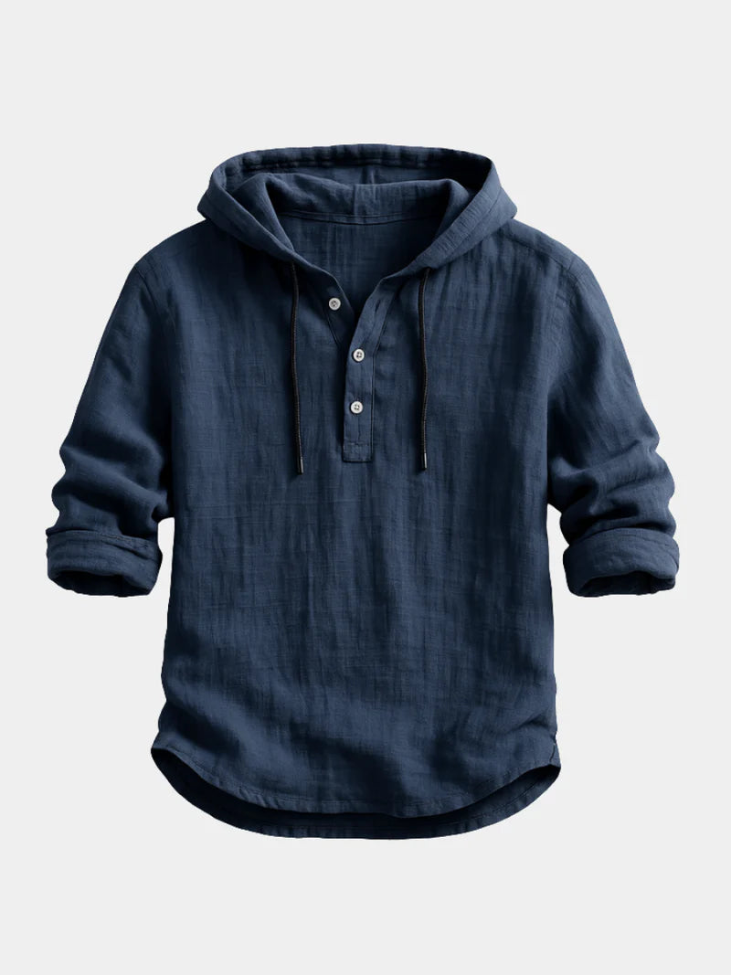 Ethan – Casual Linen Hooded Shirt