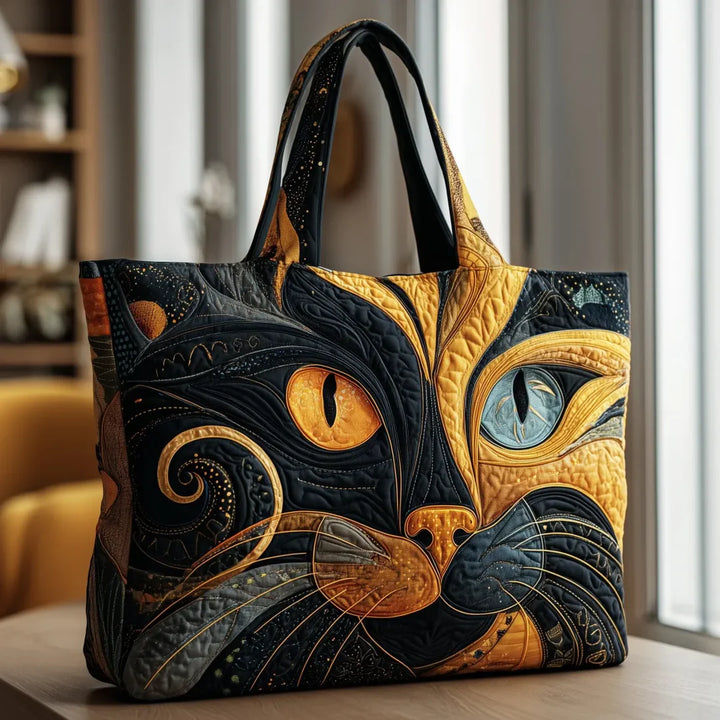 Noiré – Artistic Cat Quilted Tote Bag