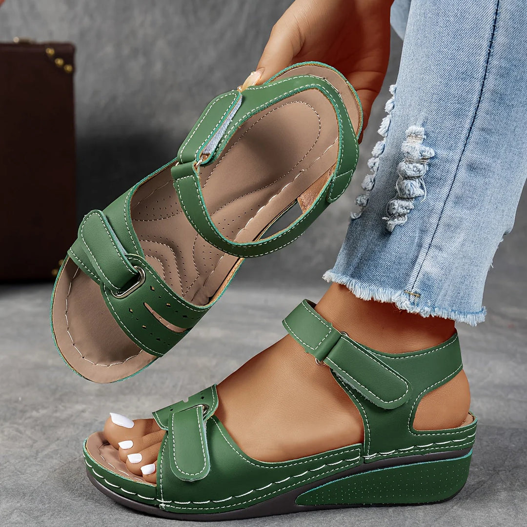 Elena – Comfortable Adjustable Wedge Sandals