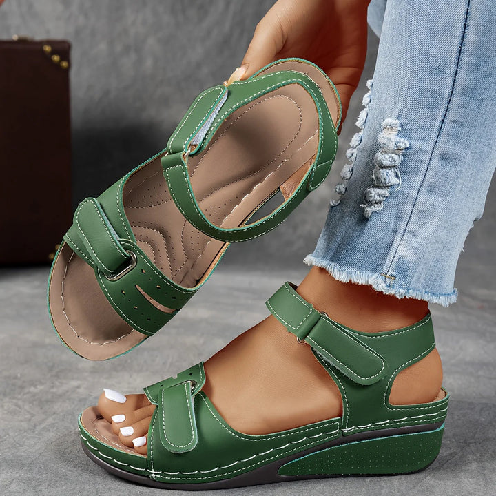 Elena – Comfortable Adjustable Wedge Sandals