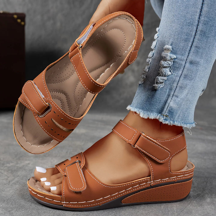 Elena – Comfortable Adjustable Wedge Sandals