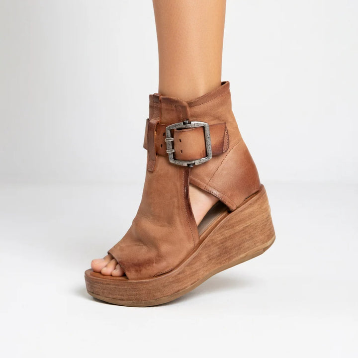 Romy – Elegant Buckle Wedge Sandals