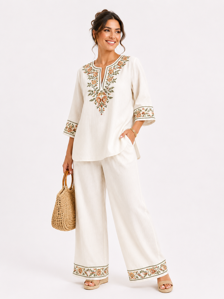 Celeste™ | Luxe Embroidered Two-Piece Set