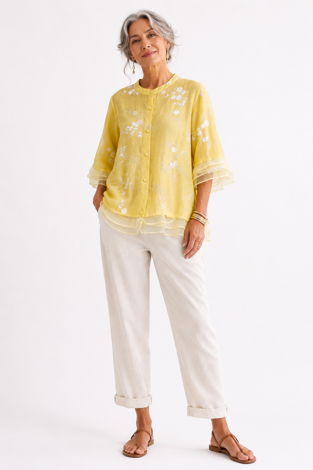 Elara™ | Elegant Floral Embroidered Blouse