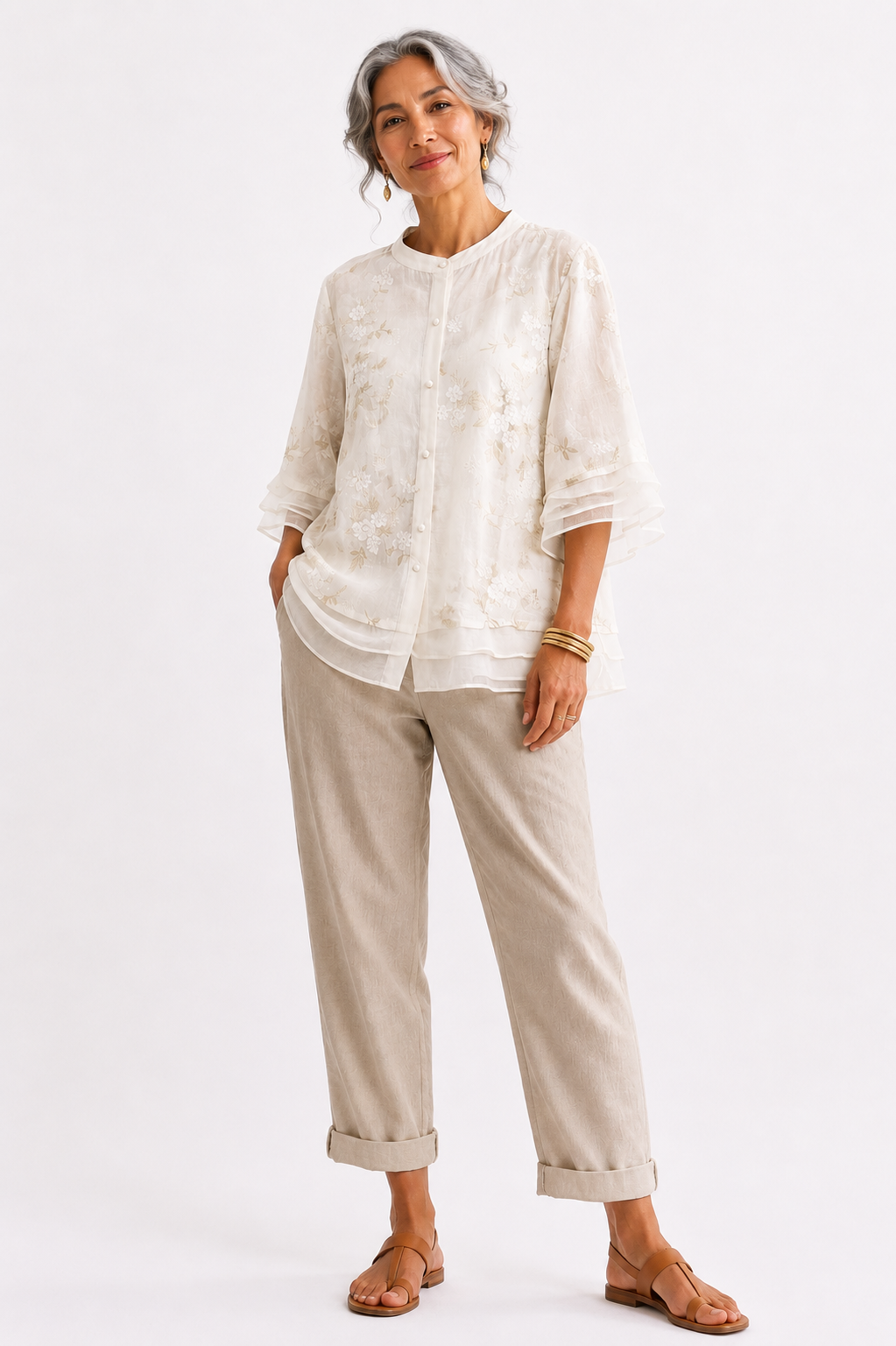 Elara™ | Elegant Floral Embroidered Blouse