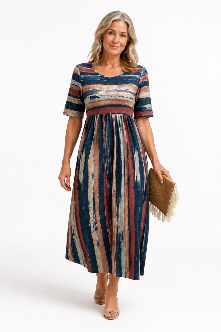 Ellie™ – Maris Striped Midi Dress