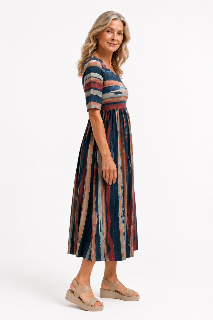 Ellie™ – Maris Striped Midi Dress