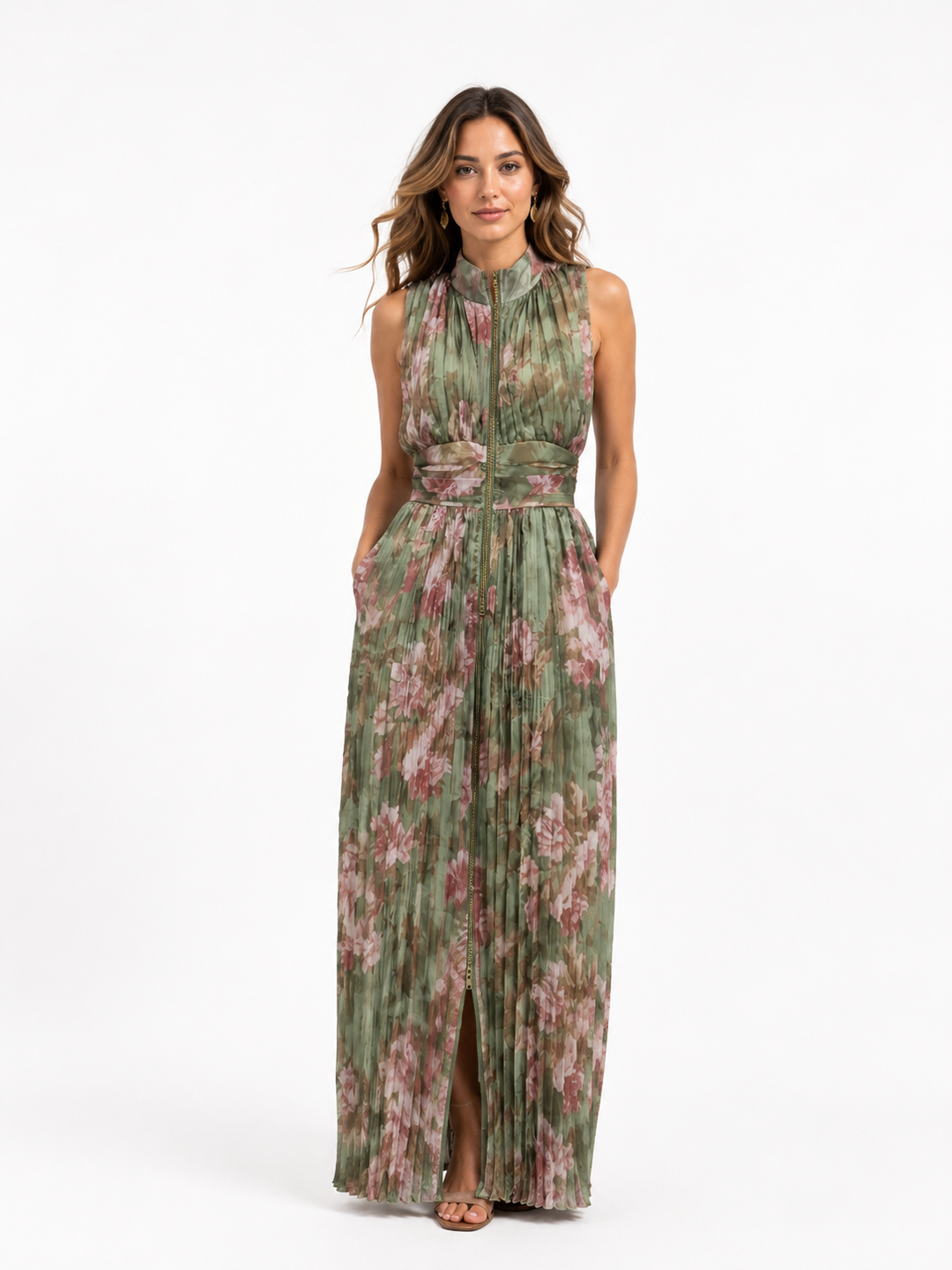 Chantal™ – Vintage Bloom Pleated Dress