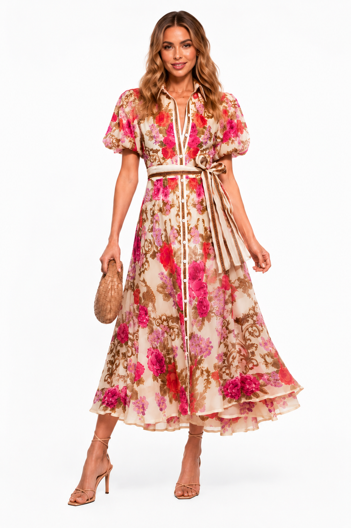 Valentina™ | Romantic Floral Midi Dress