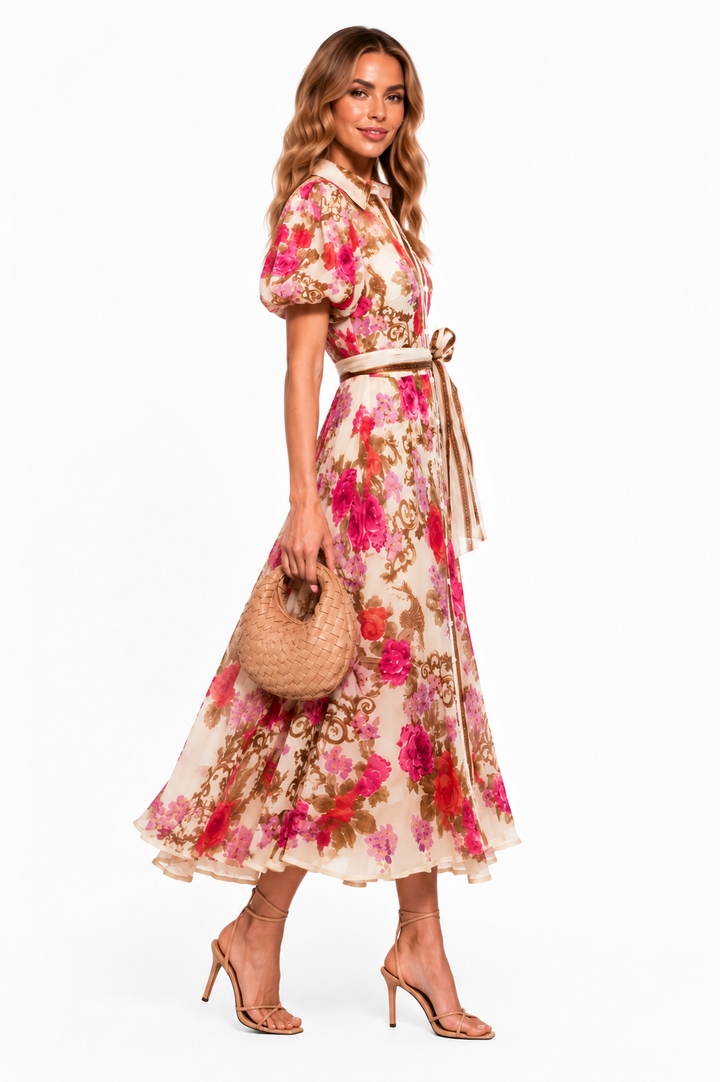 Valentina™ | Romantic Floral Midi Dress
