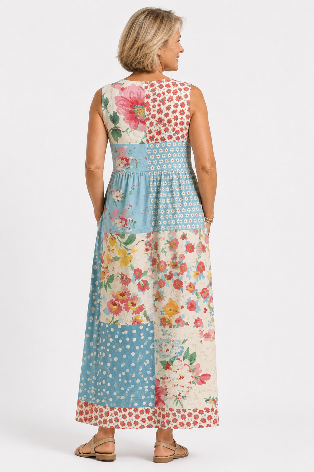 Fenna™ – Patchwork Floral Maxi Dress