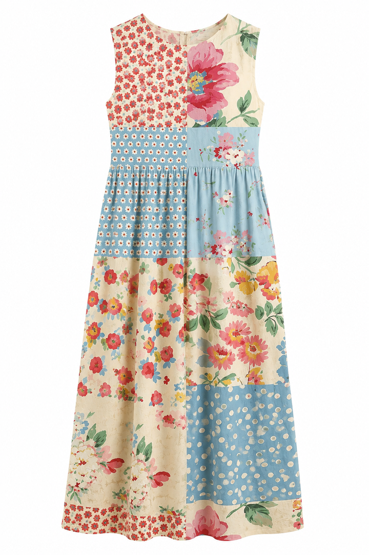 Fenna™ – Patchwork Floral Maxi Dress