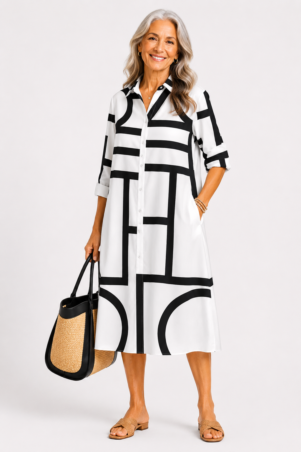 Julia™ – Modern Lines Maxi Jurk
