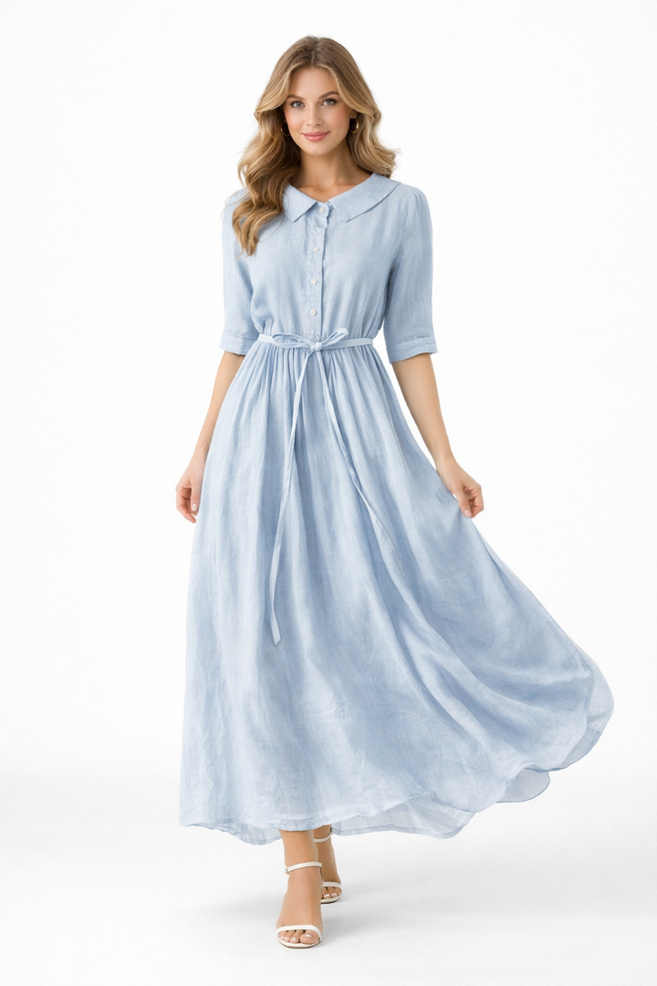 Clara – Elegant Button Midi Dress