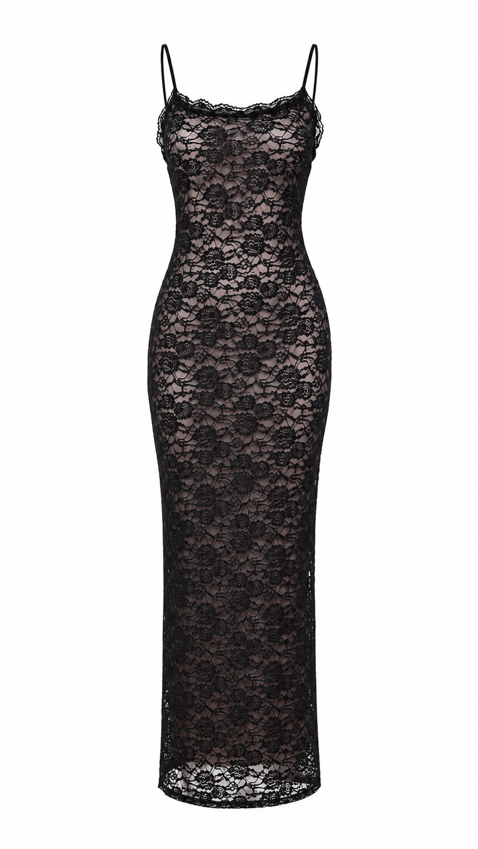Celeste™ – Midnight Lace Maxi Dress