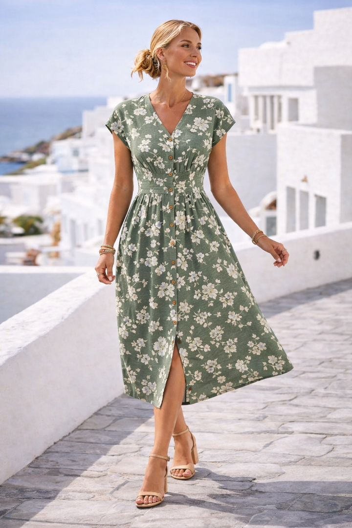 Lotte – Floral V-Neck Dress