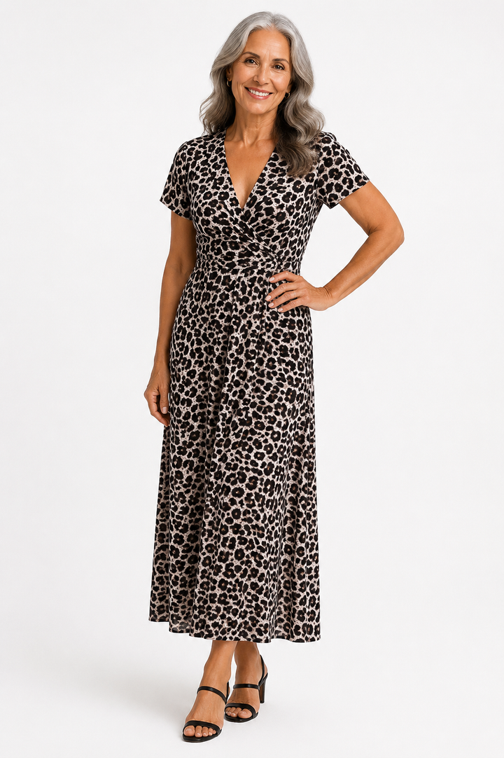 Amelia™ – Timeless Leopard Wrap Dress