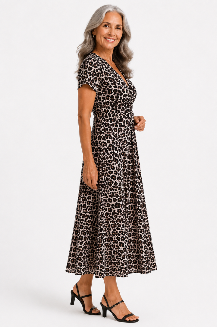 Amelia™ – Timeless Leopard Wrap Dress