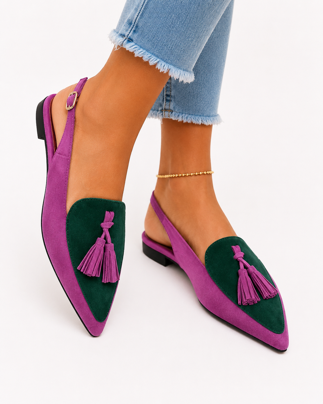 Valentina™ – Elegant Tassel Slingback Flats