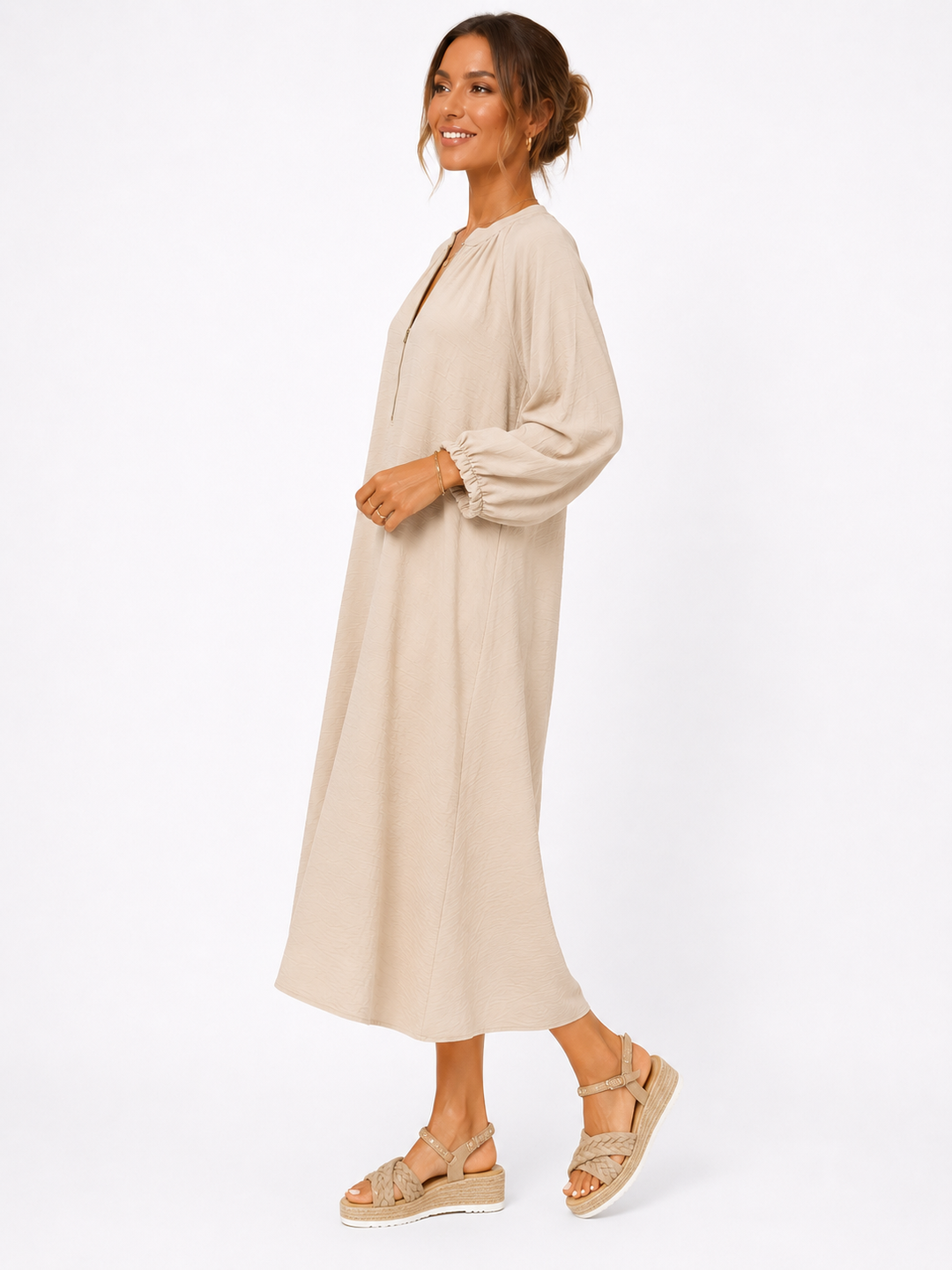 Lara™ – Timeless Zip Maxi Dress