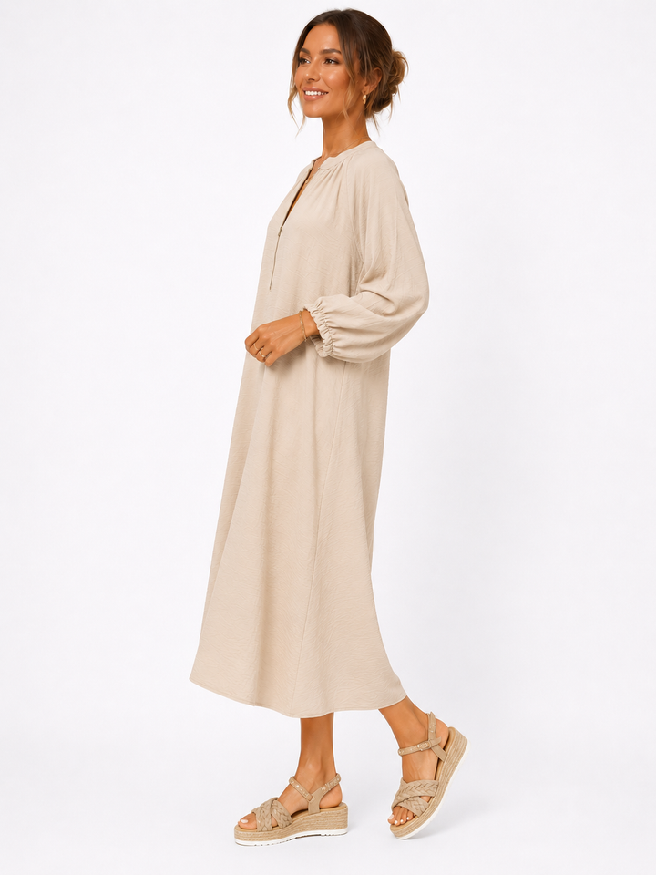 Lara™ – Timeless Zip Maxi Dress