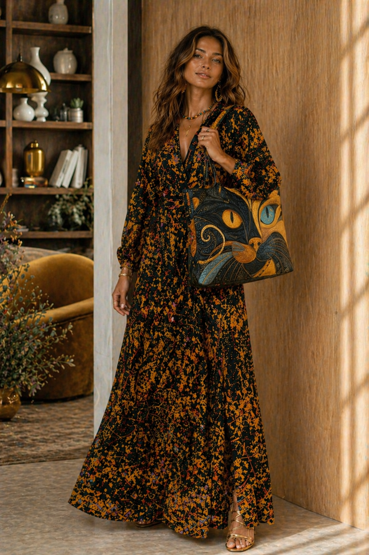 Noiré – Artistic Cat Quilted Tote Bag