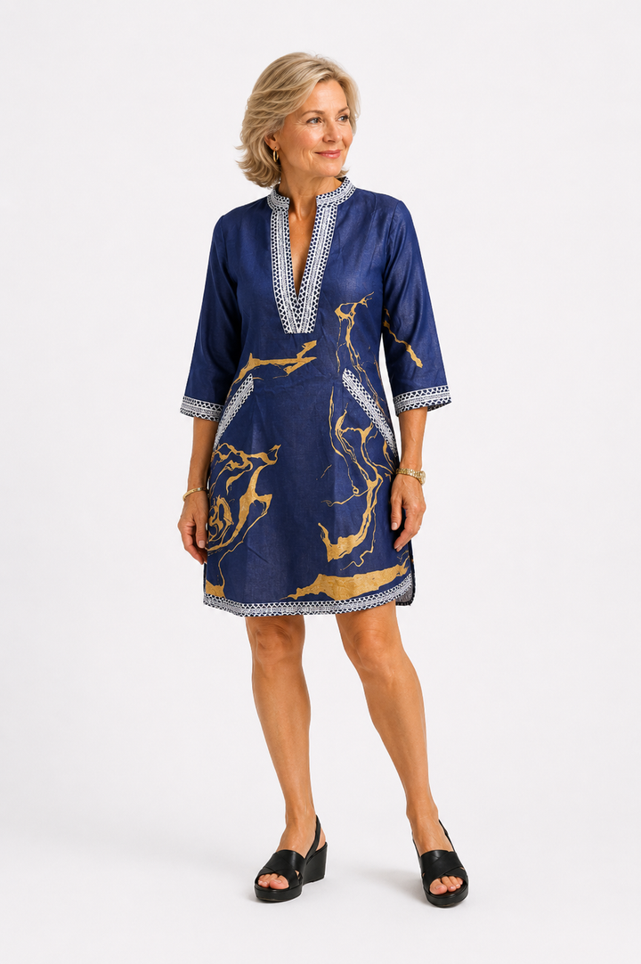Rosanna™ – Marble Print Tunic Dress