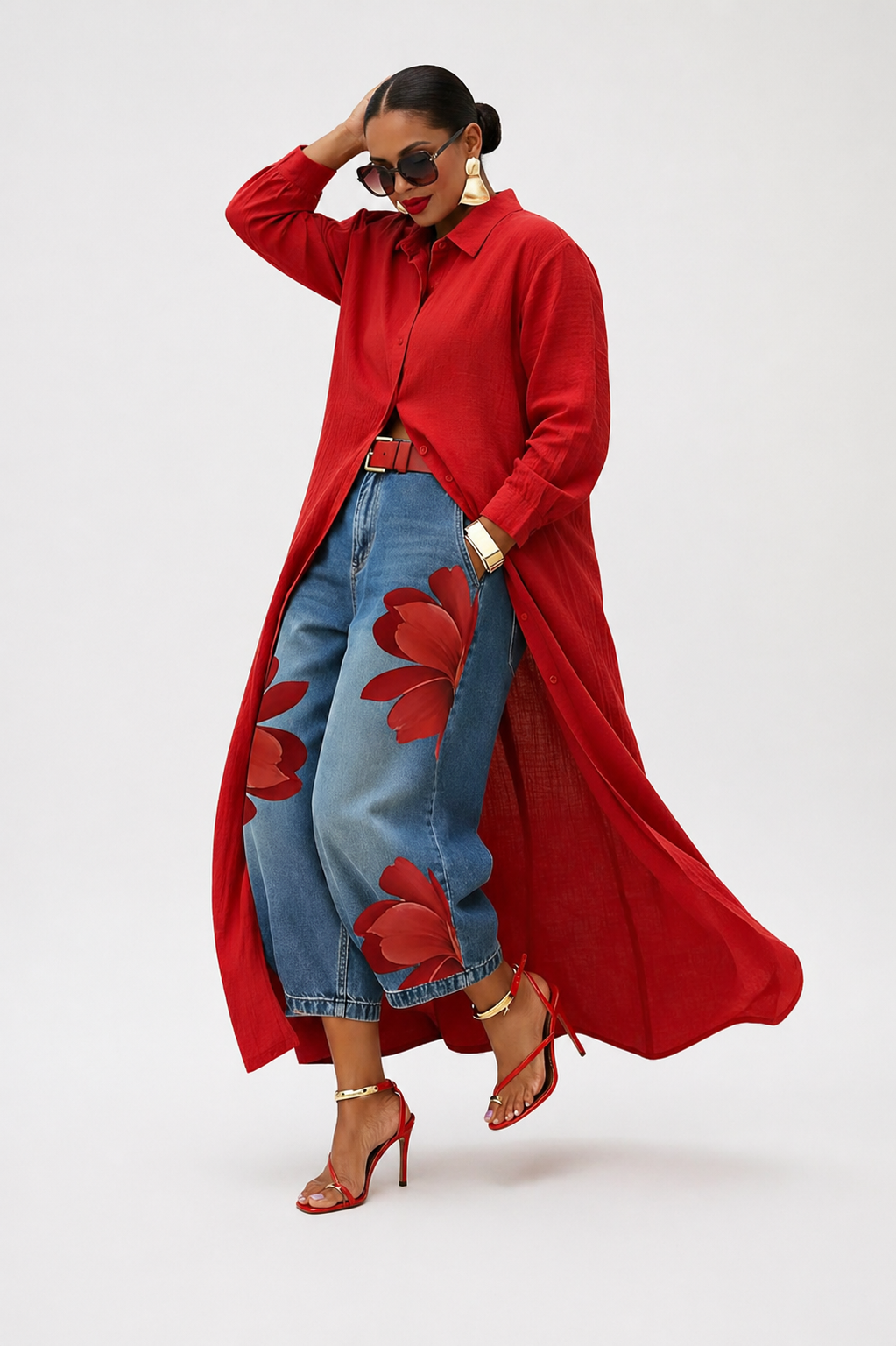 Louise – Elegant Longline Button Shirt