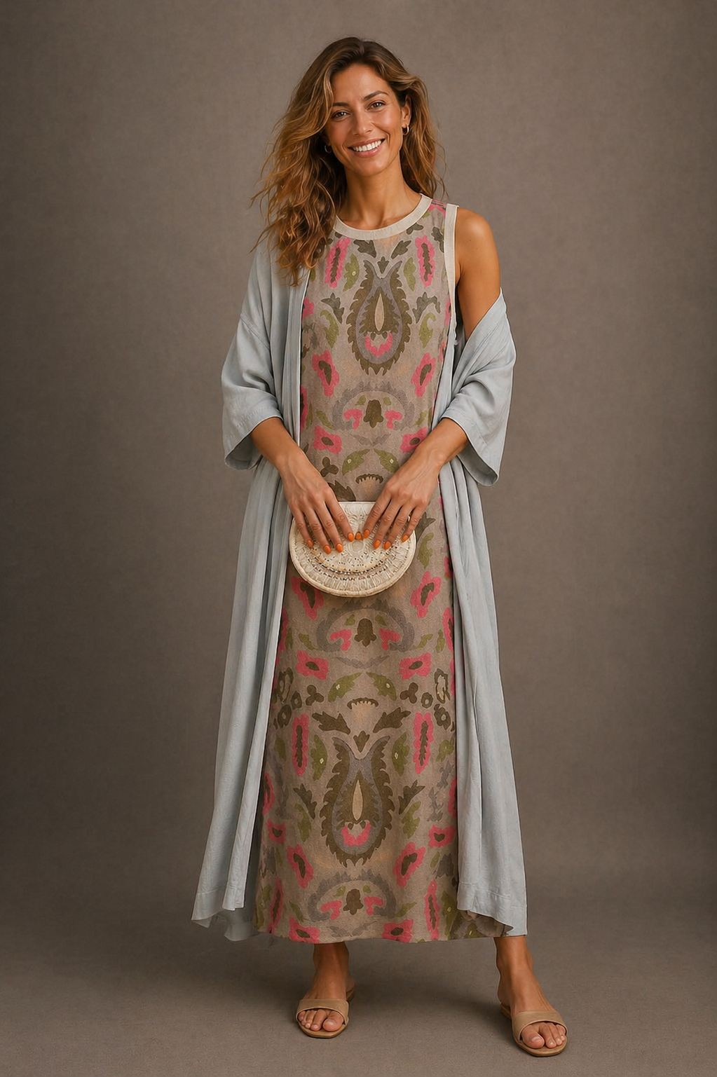 Linsey – Elegant Artistic Print Maxi Dress