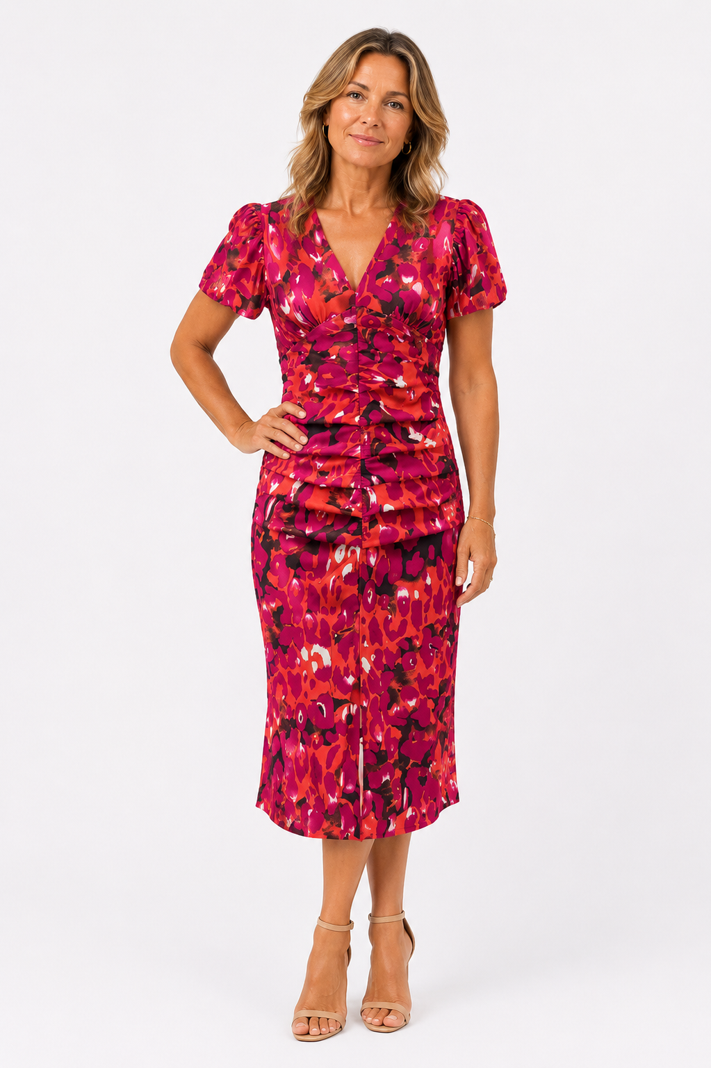 Maria™ – Sculpted Elegance Midi Dress