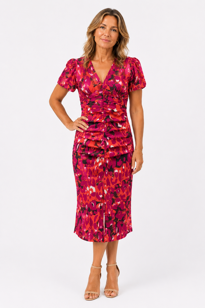 Maria™ – Sculpted Elegance Midi Dress