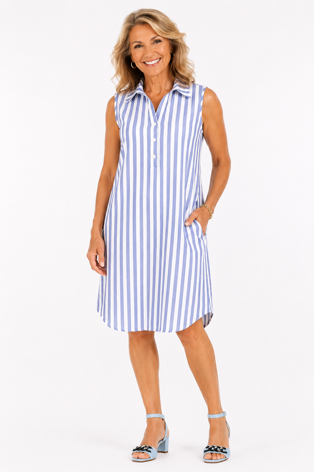 Merel™ – Classic Stripe Shirt Dress