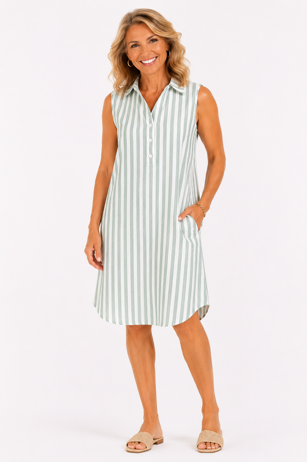 Merel™ – Classic Stripe Shirt Dress