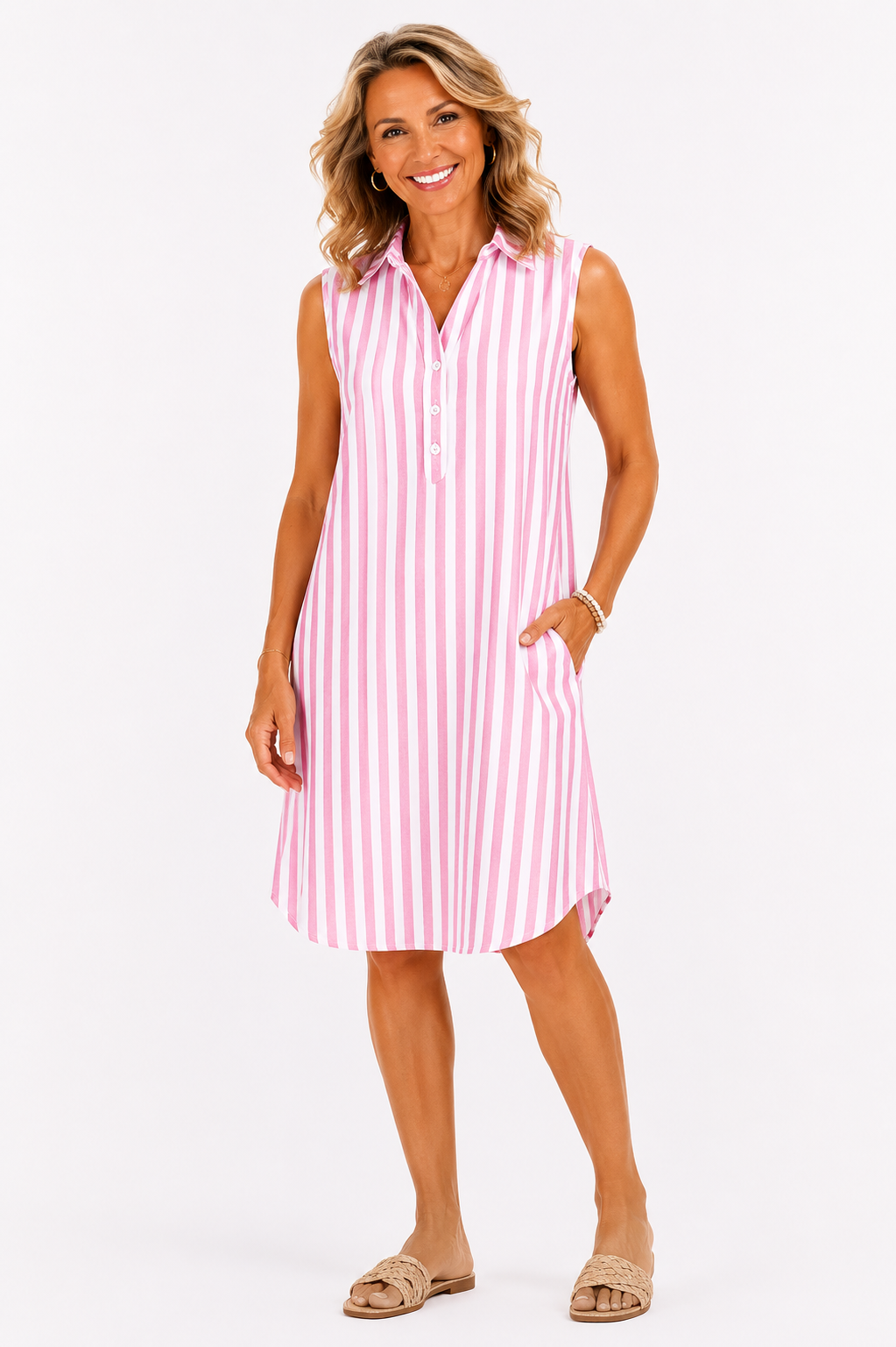 Merel™ – Classic Stripe Shirt Dress