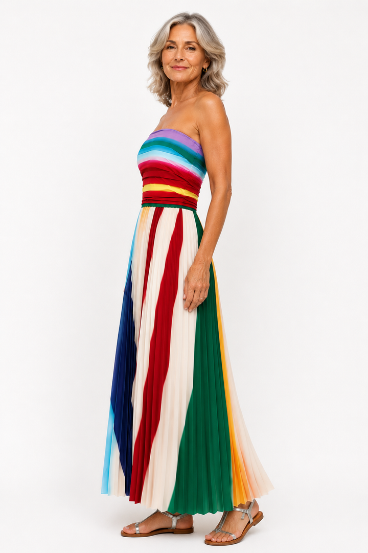 Sylvia™ – Vibrant Pleated Maxi Dress