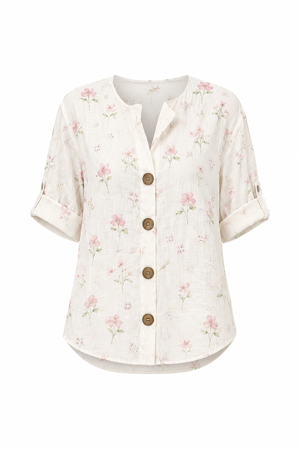 Elara™ | Delicate Floral Button Blouse