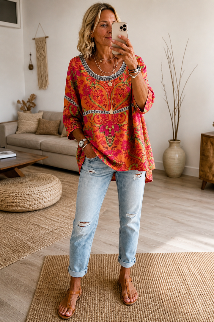 Bella – Bohemian Paisley Blouse