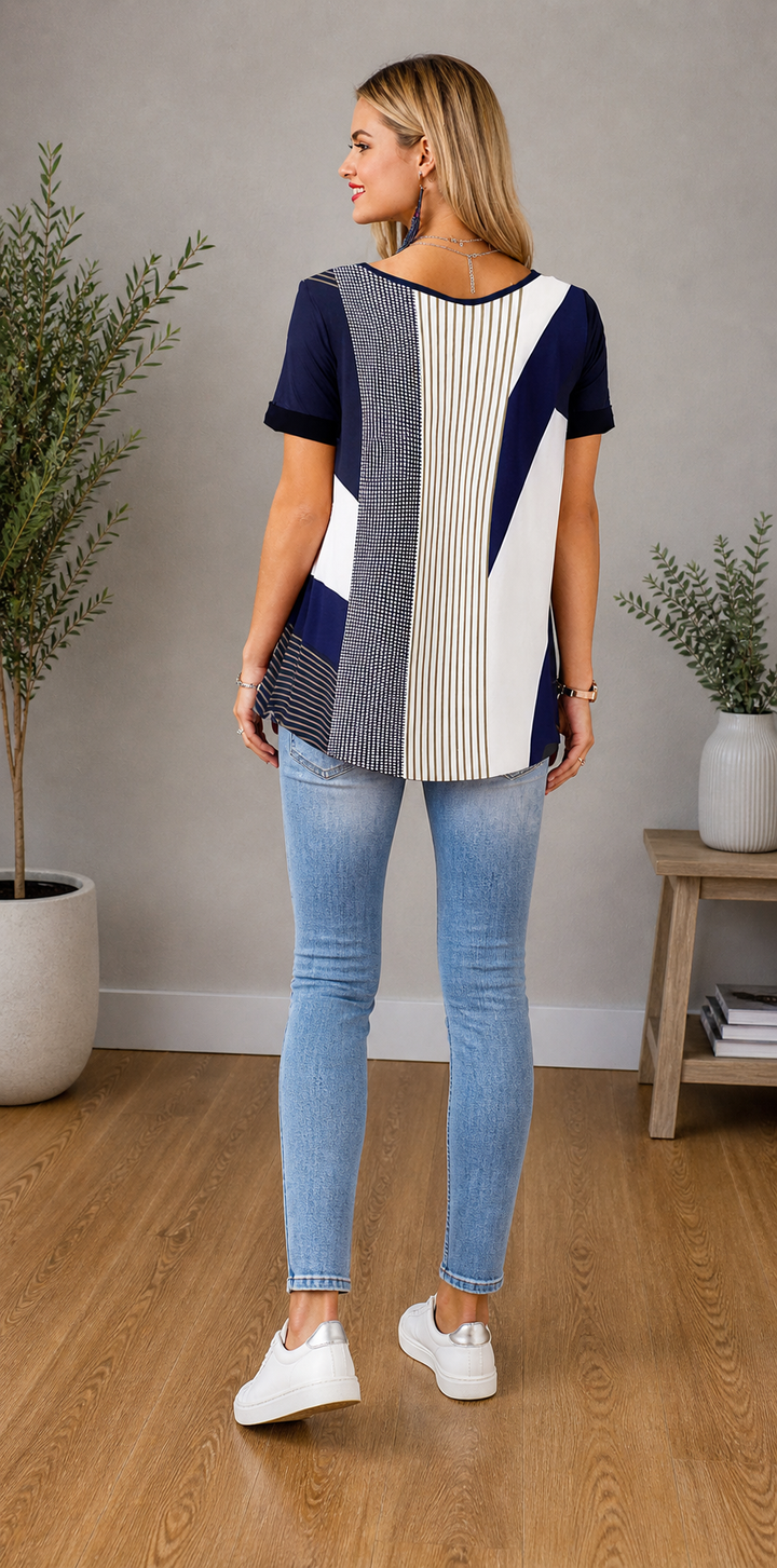 Lidia – Modern Geometric Blouse
