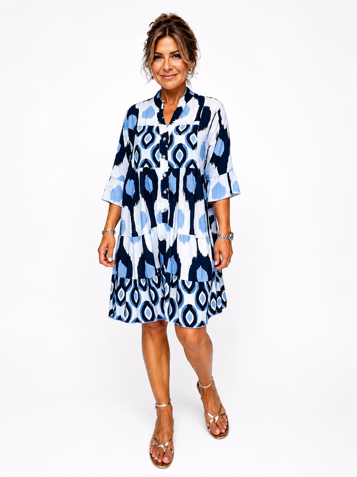 Nora – Geometric Print Tunic Dress