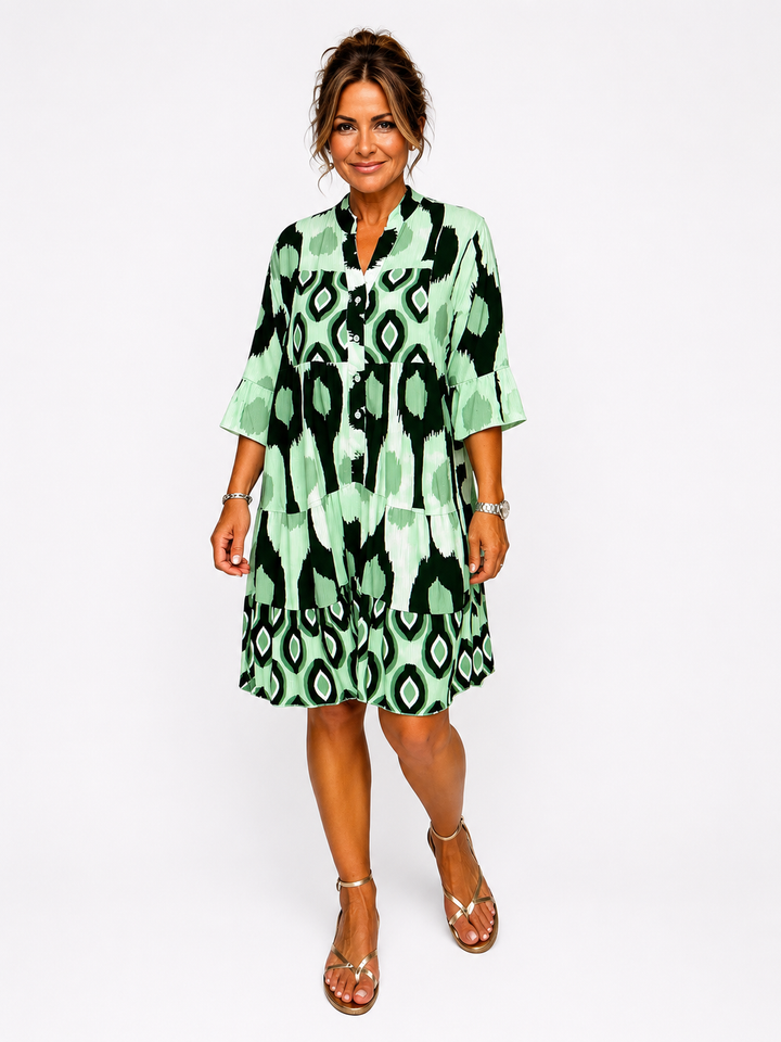 Nora – Geometric Print Tunic Dress