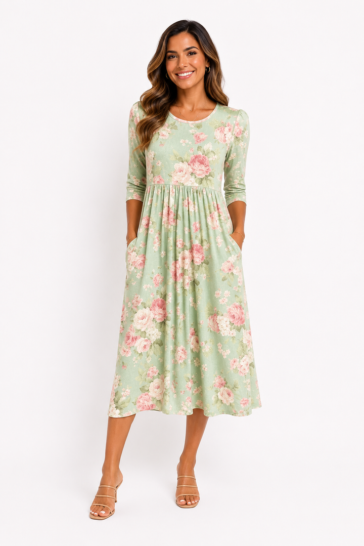 Rosalie™ | Romantic Floral Midi Dress