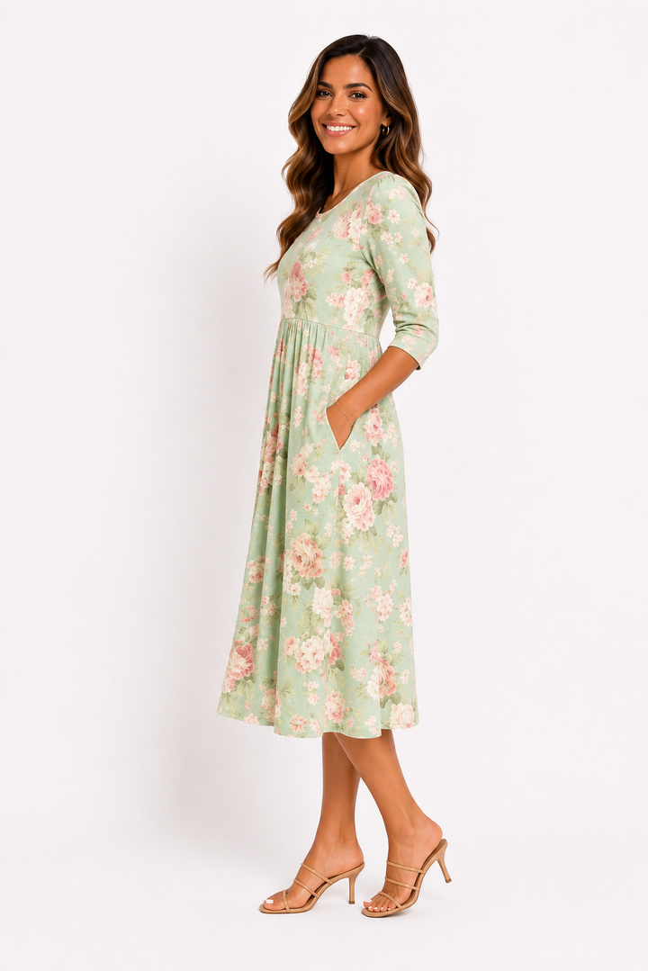 Rosalie™ | Romantic Floral Midi Dress