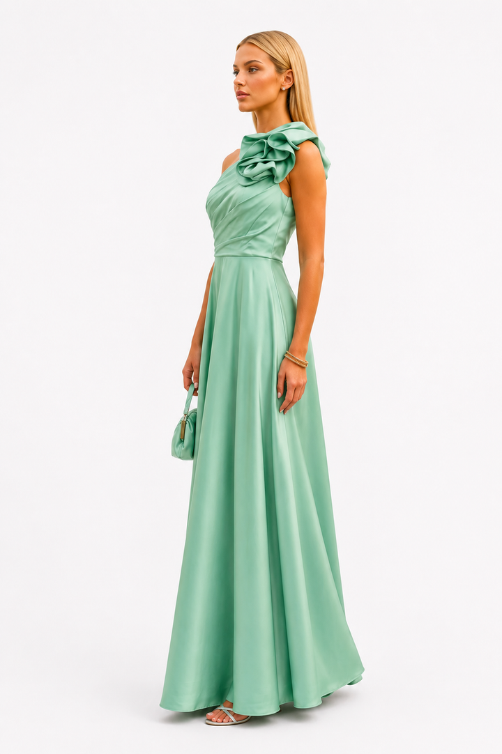 Seraphina™ | One-Shoulder Floral Elegance Gown