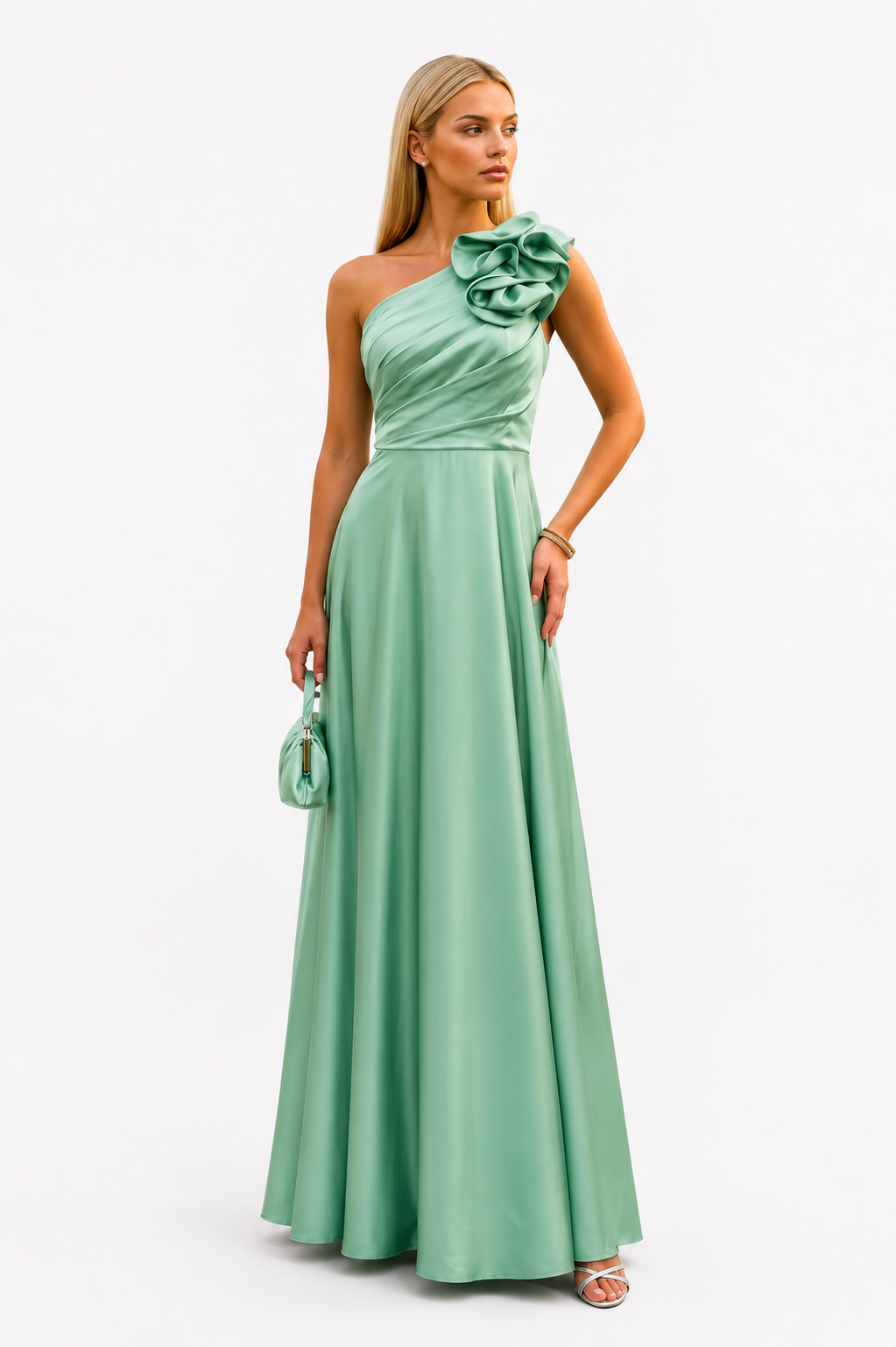 Seraphina™ | One-Shoulder Floral Elegance Gown