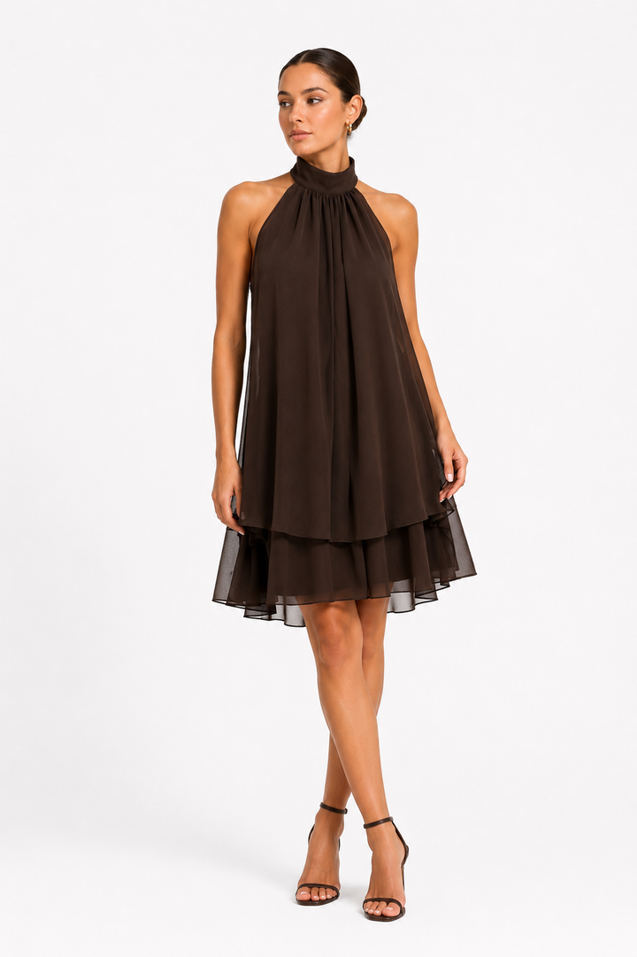 Aurélie™ | Graceful Layered Halter Dress