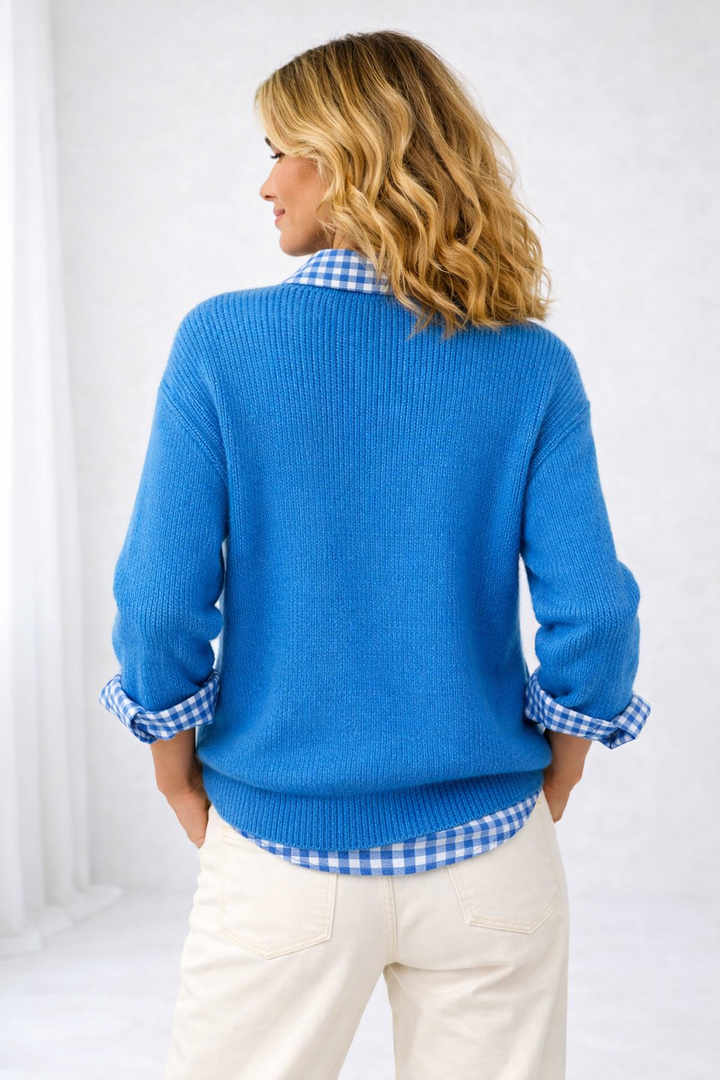 Laurie – Classic Blue Layered Sweater