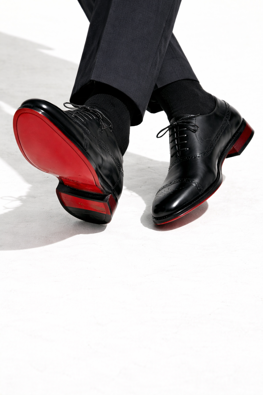 Noir - Rouge Oxford Dress Shoes.