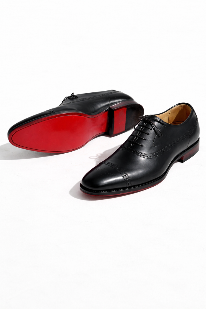 Noir - Rouge Oxford Dress Shoes.