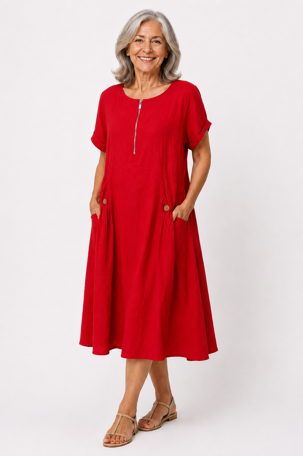 Evelyn™ – Everyday Comfort Midi Dress
